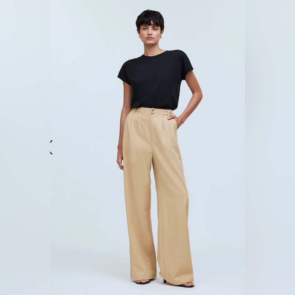 Madewell Harlow Wide-Leg Pants - Seed Khaki
